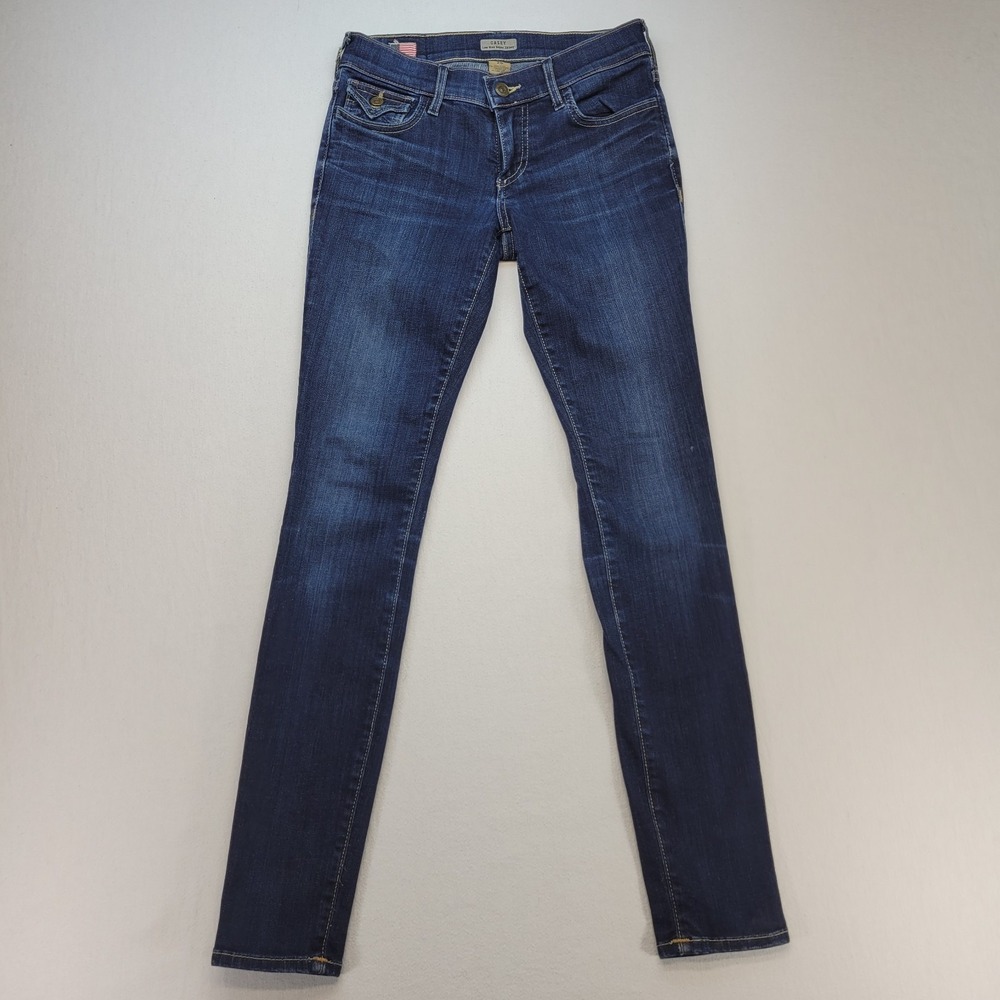 True Religion Jeans Womens 25 Casey Skinny Low Rise Flap Pocket Dark Wash Denim